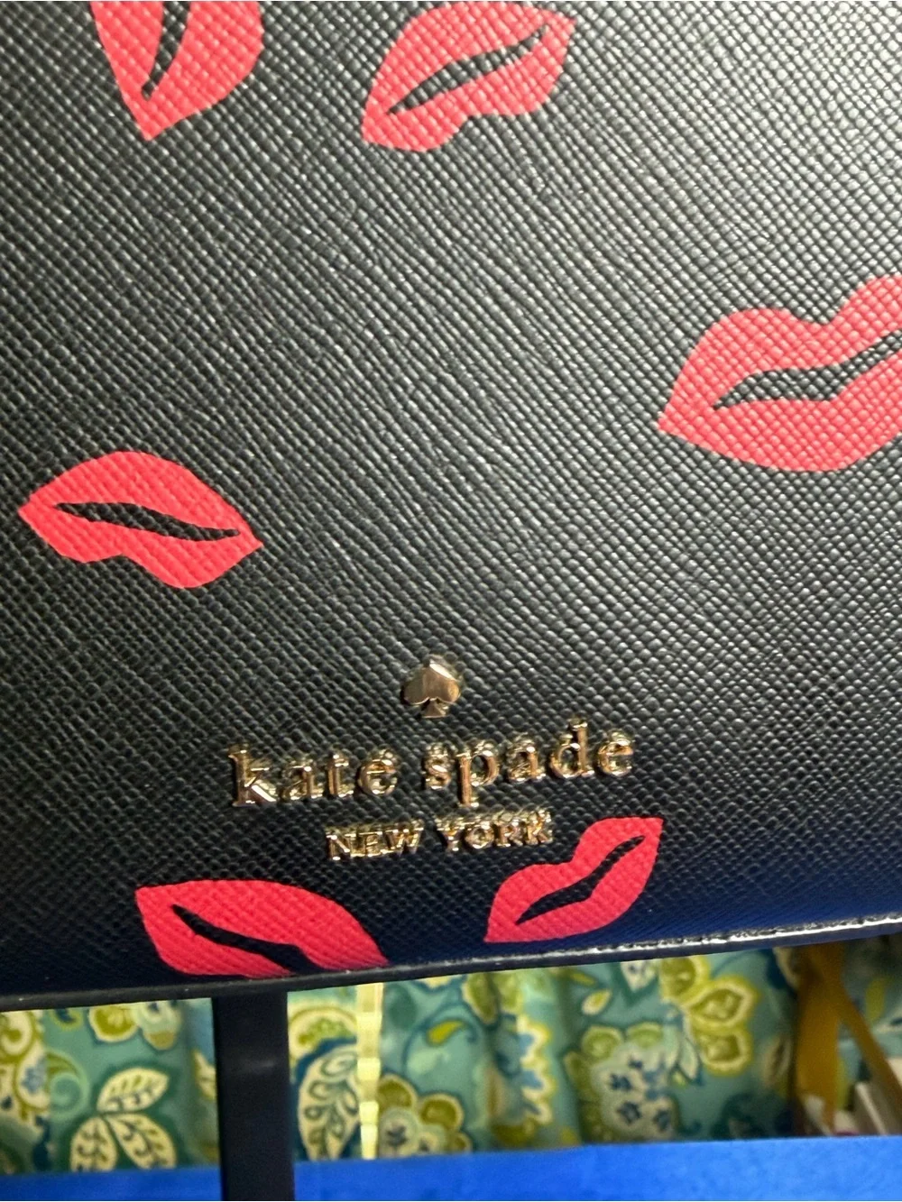 Kate Spade Madison Lip Pochette Shoulder Bag with Gold Shoulder Strap